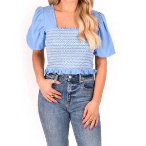 EMILY MCCARTHY havana top in della robia blue size S